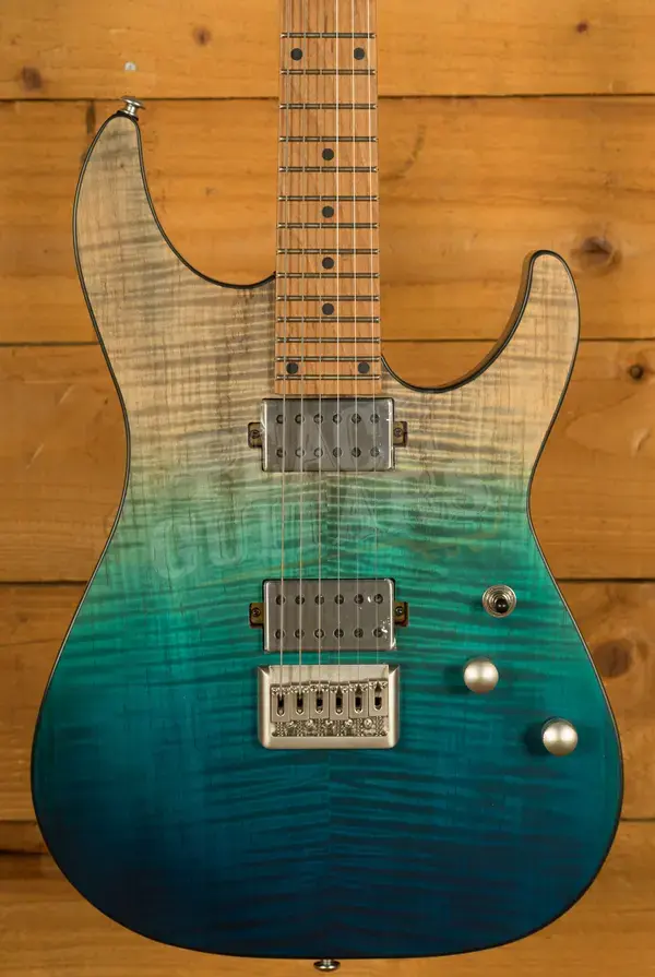 Schecter C-1 Standard Plus - Roasted Maple - Blue Fade