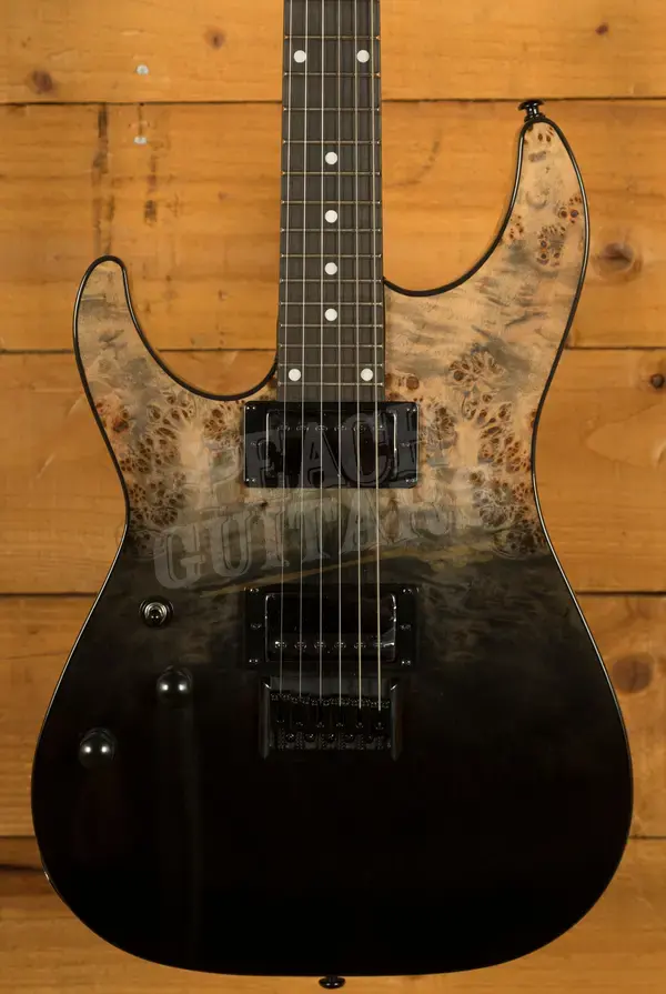 Schecter C-1 Standard - Roasted Maple - Black Fade Burst Burl - Left-Handed