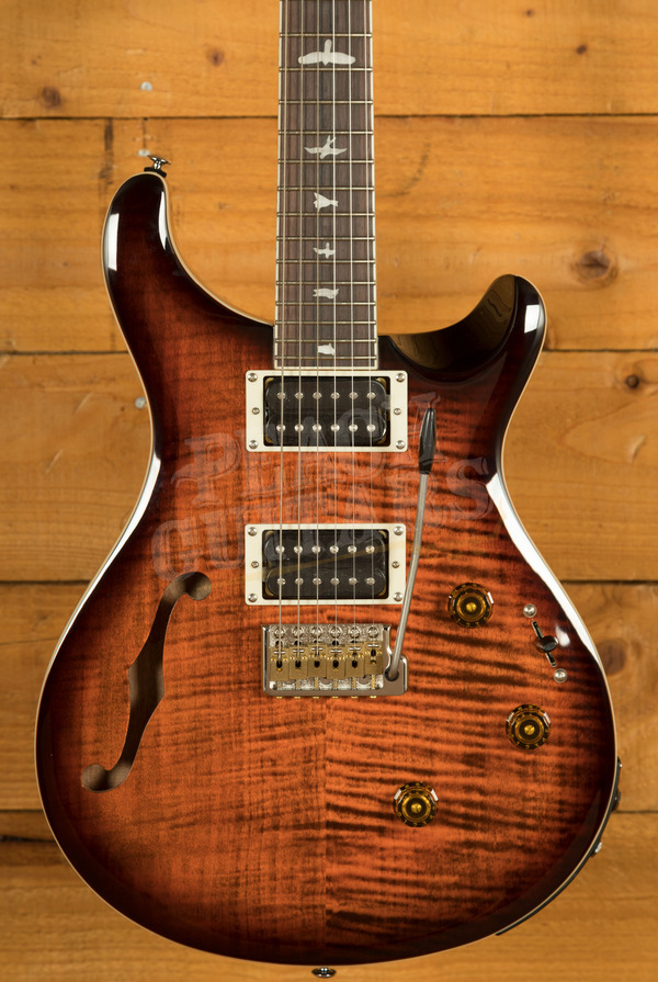 PRS SE Custom | Custom 24 Semi-Hollow Piezo - Orange Tiger Smokeburst