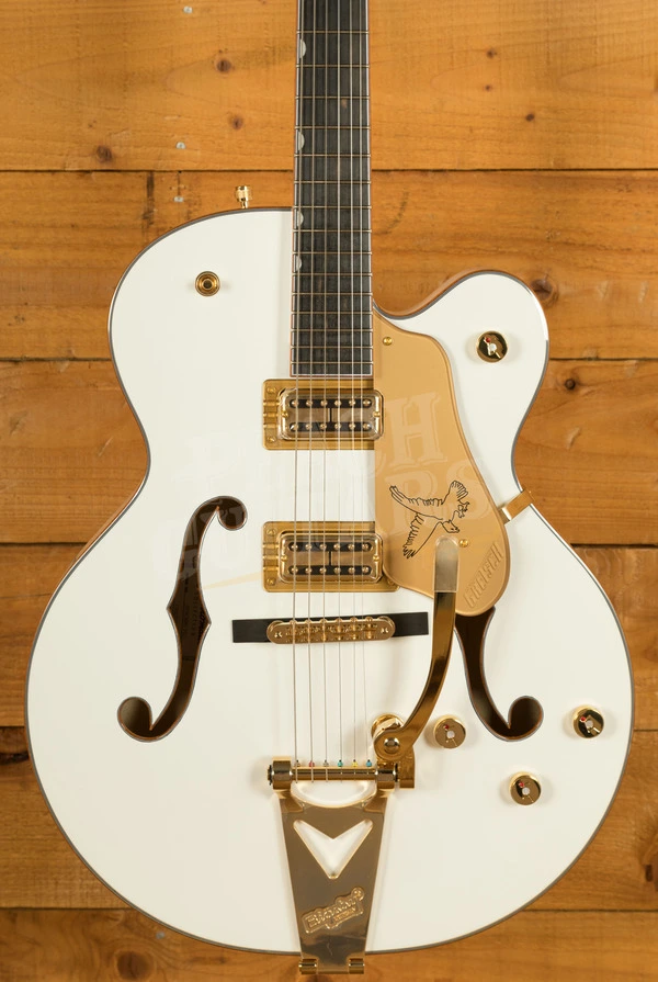 Gretsch Synchromatic Falcon Hollow Body Single-Cut with Bigsby - Ebony - Snowcrest White