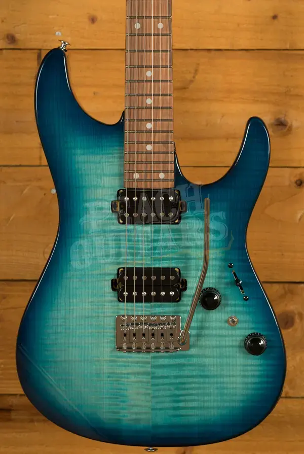 Ibanez AZ24S1F AZ Series Standard - Jatoba - Transparent Turquiose Burst