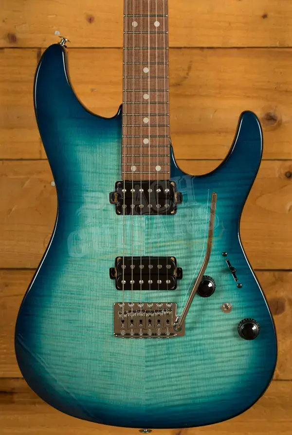 Ibanez AZ24S1F AZ Series Standard - Jatoba - Transparent Turquiose Burst