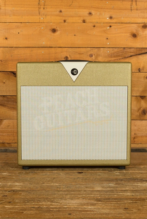 Divided By 13 1x12 Open Back Electric Guitar Amplifier Cabinet - Celestion G12H - Gold Tolex