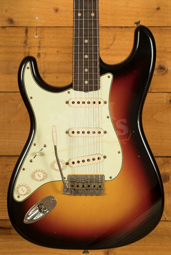 Fender Custom Shop 61 Strat Left-Handed - Journeyman Relic 3-Tone Sunburst