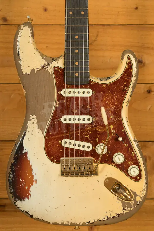 Fender Custom Shop Masterbuilt Dale Wilson Late 59 Strat - Heavy Relic Olympic White/3-Tone Sunburst