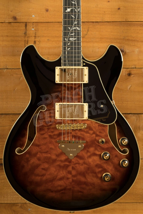 Ibanez AS Artcore Expressionist | AS93QMSP - Dark Brown Sunburst