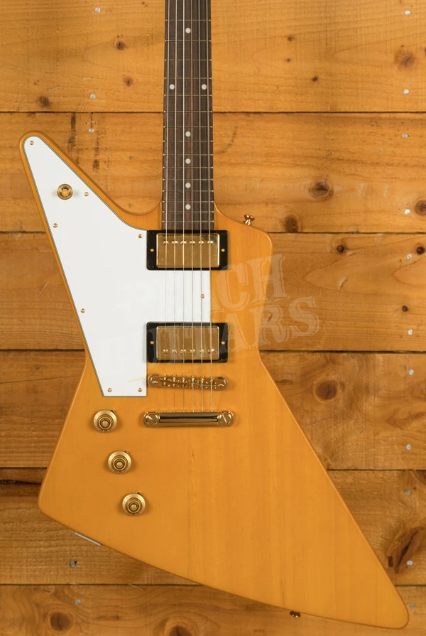 Epiphone Inspired By Gibson Custom 1958 Korina Explorer | Aged Natural - White Pickguard *Left-Handed*
