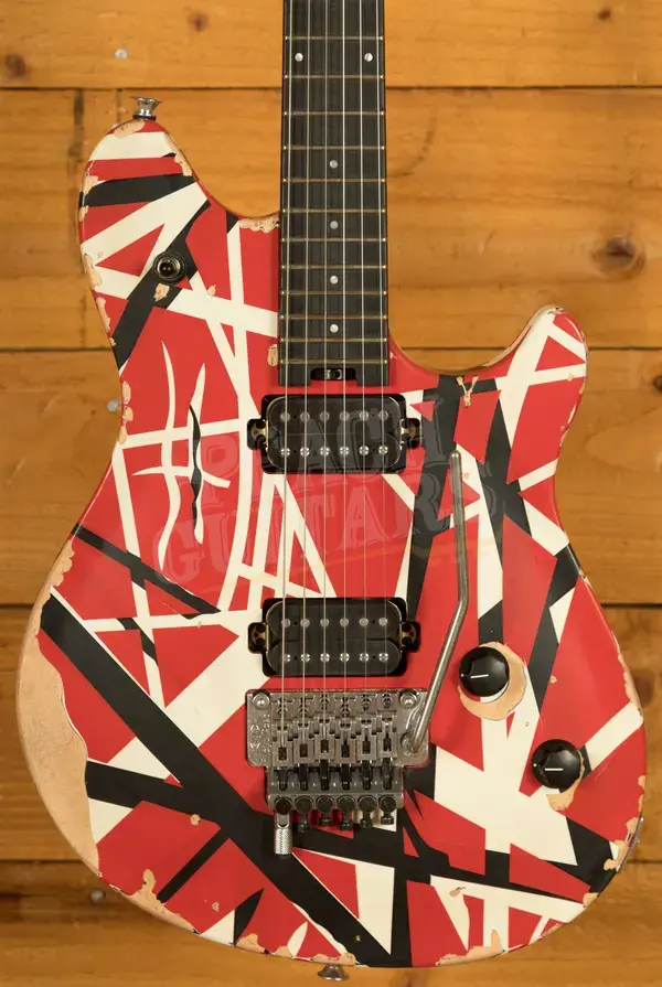 EVH Limited Edition Wolfgang Special Striped Series - Ebony - Red/Black/White - Aged