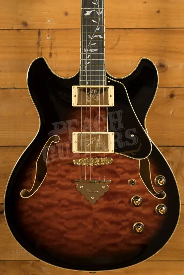 Ibanez AS Artcore Expressionist | AS93QMSP - Dark Brown Sunburst