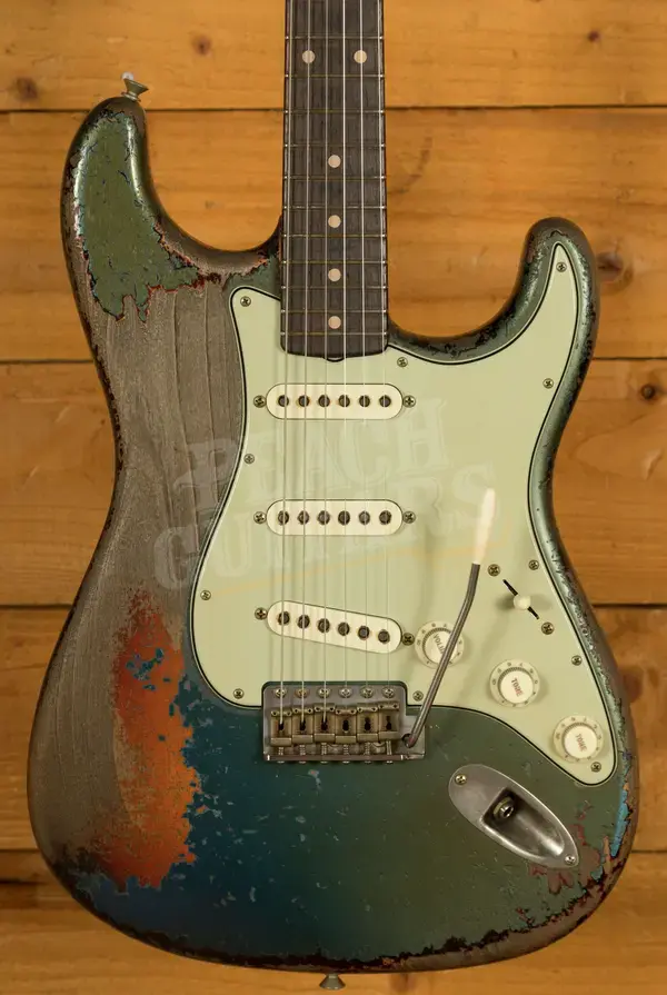 Fender Custom Shop Masterbuilt Dale Wilson 63 Strat - Heavy Relic Lake Placid Blue/3-Tone Sunburst