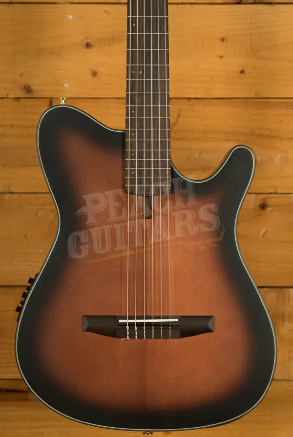 Ibanez FRH10N Solid-Top Cutaway Nylon Guitar - Brown Sunburst Flat