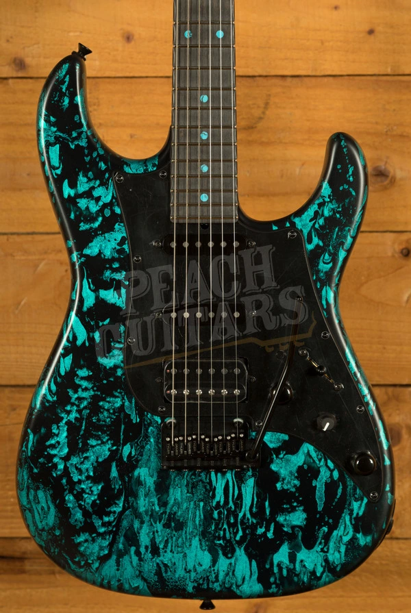 James Tyler Guitars | Studio Elite HD - See thru Turquoise tint over Black Shmear