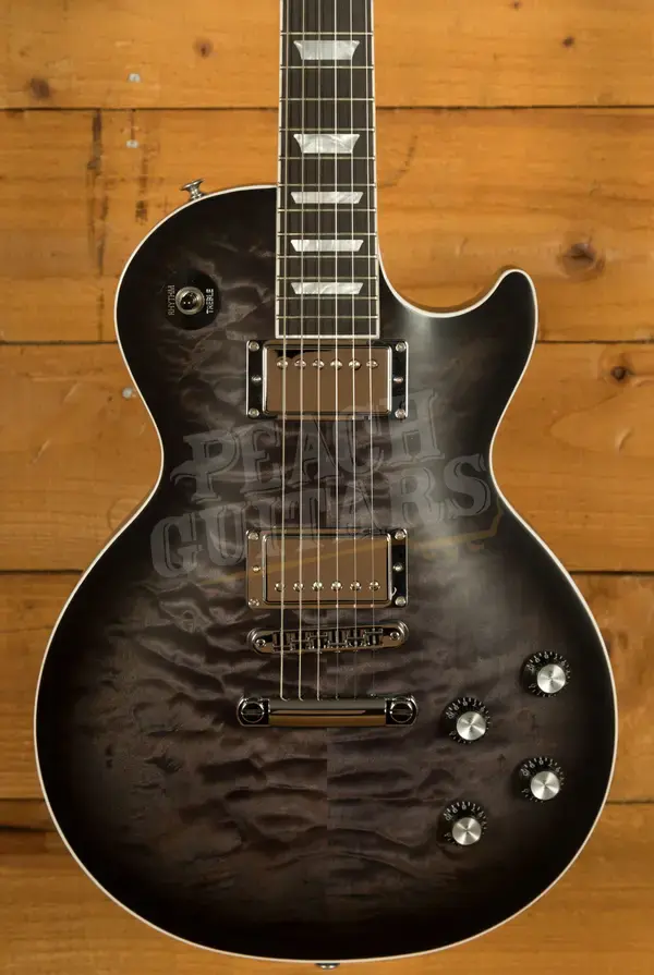 Gibson Mark Morton Les Paul Modern Quilt - Translucent Ebony Burst Satin