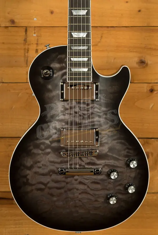 Gibson Mark Morton Les Paul Modern Quilt - Translucent Ebony Burst Satin