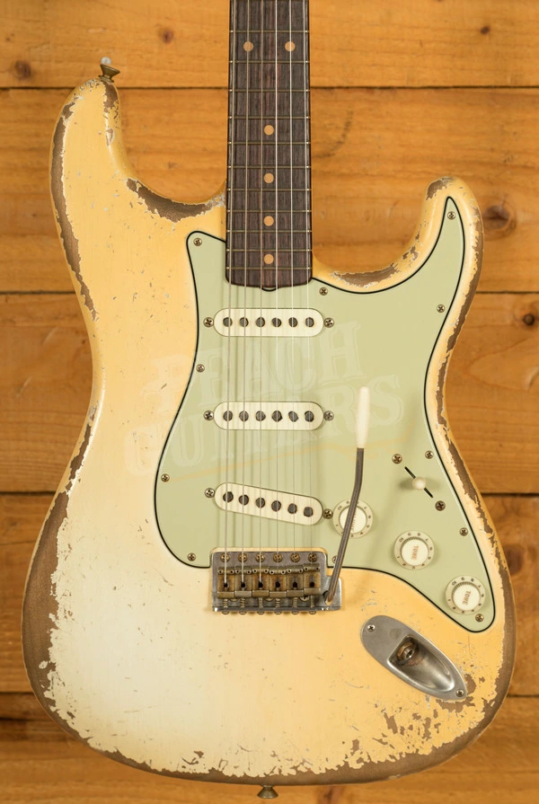 Fender Custom Shop Masterbuilt Dale Wilson 61 Strat - Heavy Relic Aged Olympic White