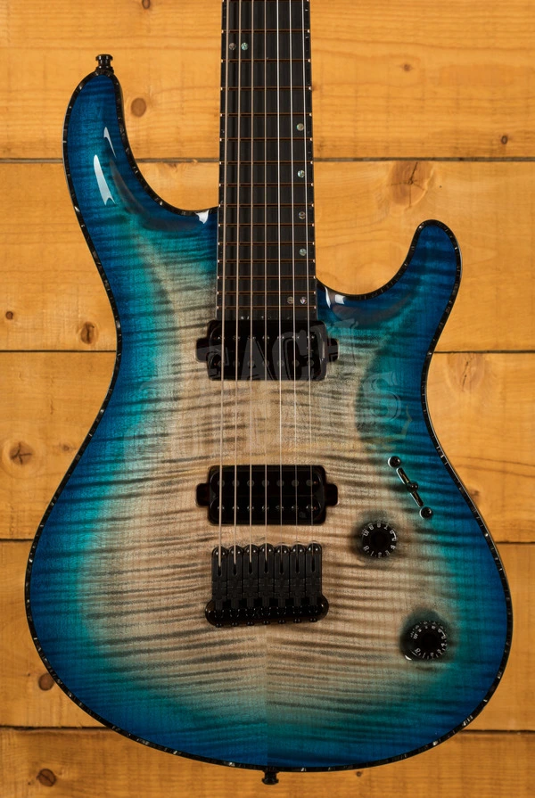 Mayones Regius Core 7 - Trans Jeans Black 3-Tone Blue Burst