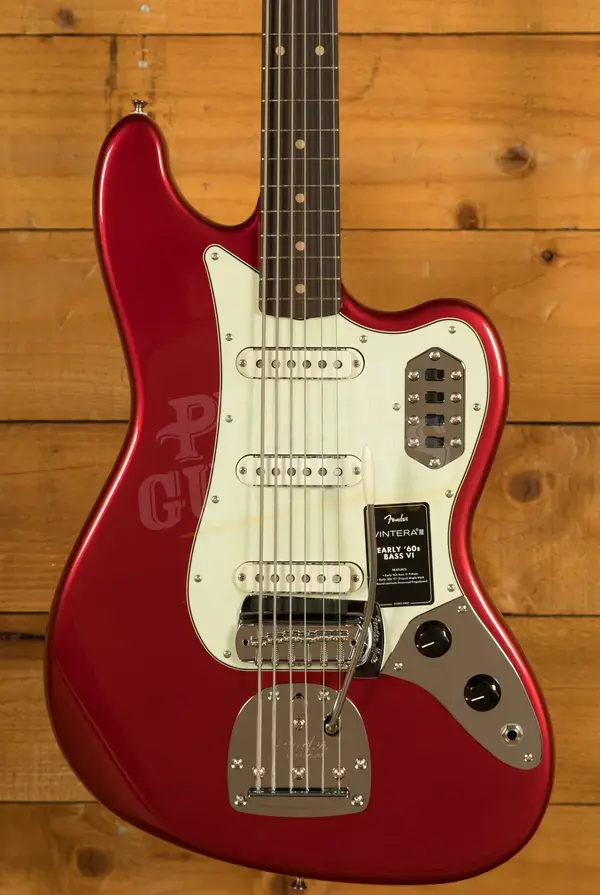 Fender Vintera III Early '60s Bass VI - Rosewood - Candy Apple Red