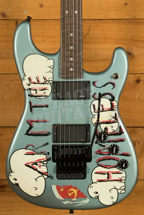 Fender Tom Morello Arm The Homeless Guitar - Rosewood - Blue Ice Metallic