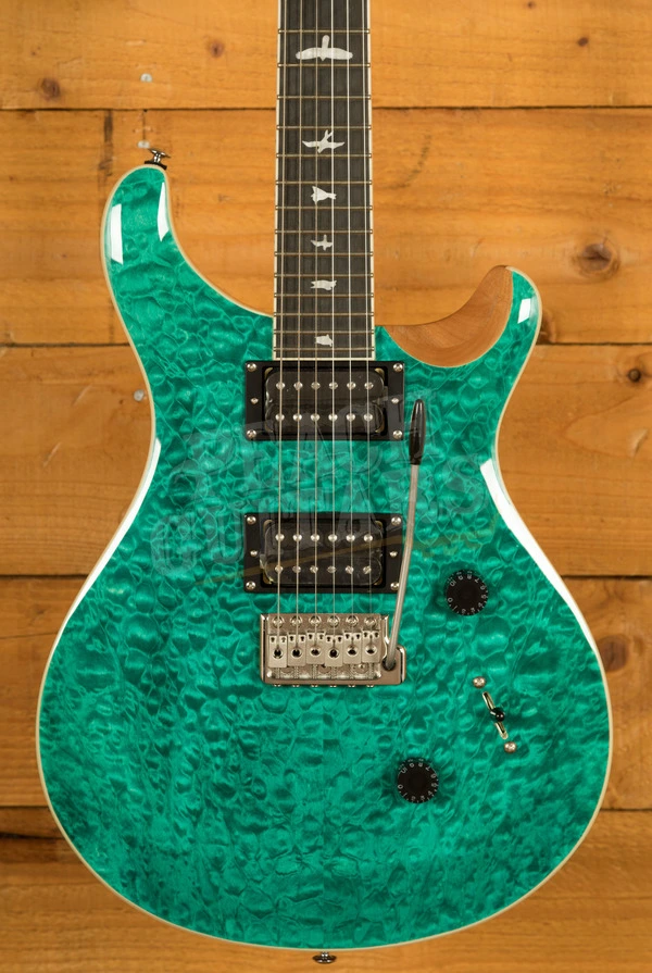 エレキギター PRS SE CUSTOM 24 QUILT turquoise PRS SE Custom 24 Quilt Top in Turquoise – nafiriguitar.com