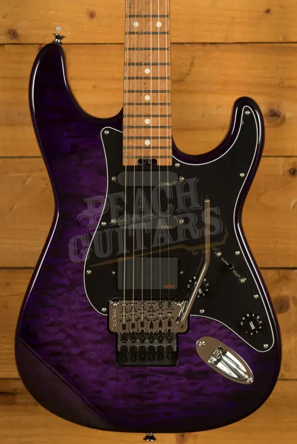 Charvel Marco Sfogli So-Cal Style 1 HSS FR CM - Caramelized Maple - Transparent Purple Burst