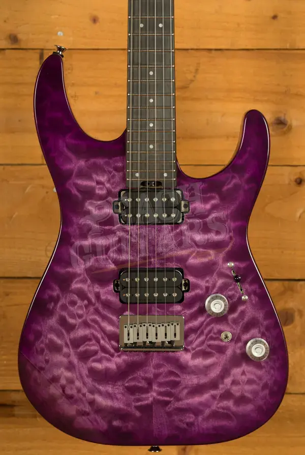 Charvel Pro-Mod Plus DK24 HH HT EB QM - Ebony - Violet Radiance