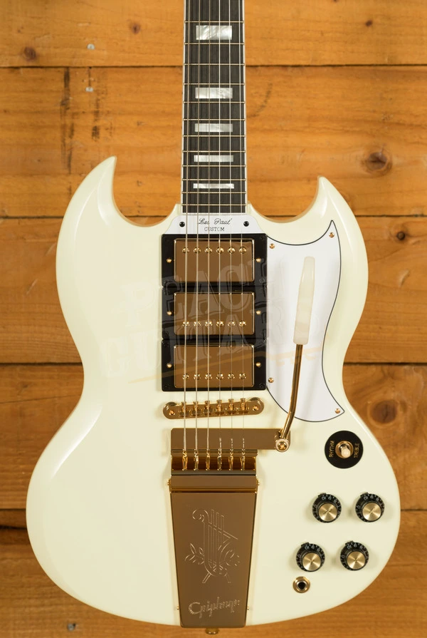 Epiphone Inspired by Gibson Custom 1963 Les Paul SG Custom w/Maestro Vibrola | Classic White