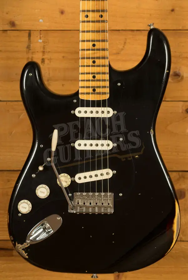 Fender Custom Shop 57 Strat Left-Handed - Relic Black/3-Tone Sunburst