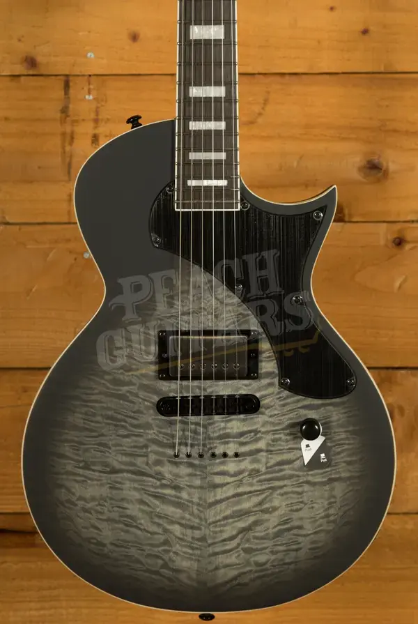 ESP LTD Deluxe EC-01FT - Charcoal Burst Satin Teardrop