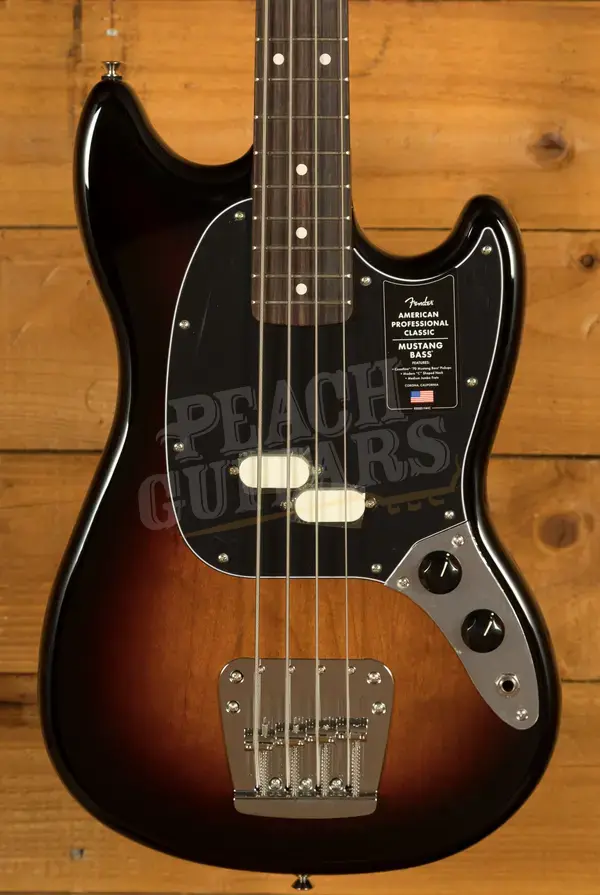 Fender American Professional Classic Mustang Bass - Rosewood - 3-Colour Sunburst