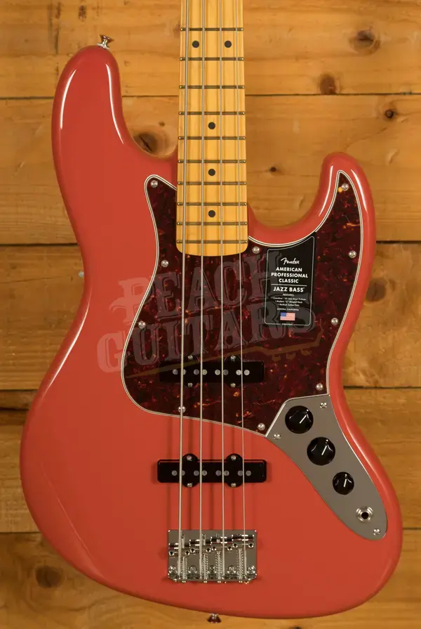 Fender American Professional Classic Jazz Bass - Maple - Faded Dakota Red
