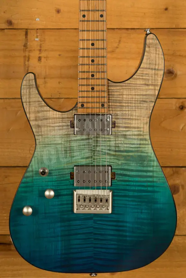 Schecter C-1 Standard Plus - Roasted Maple - Blue Fade - Left-Handed
