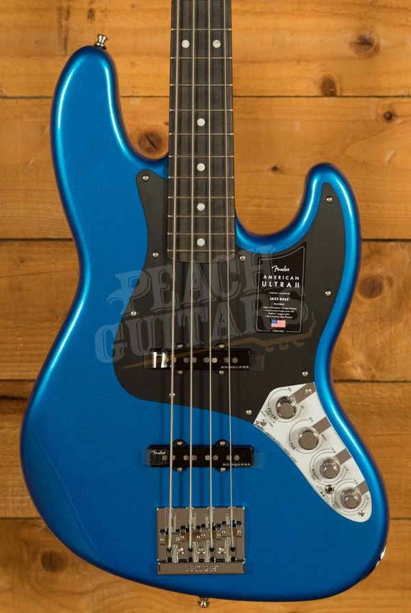 Fender American Ultra II Jazz Bass - Ebony - Noble Blue