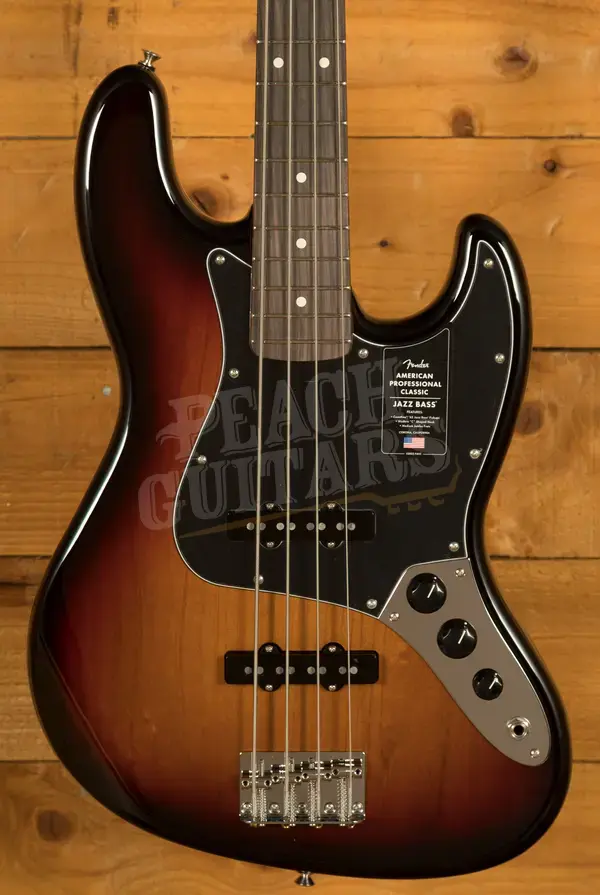Fender American Professional Classic Jazz Bass - Rosewood - 3-Colour Sunburst