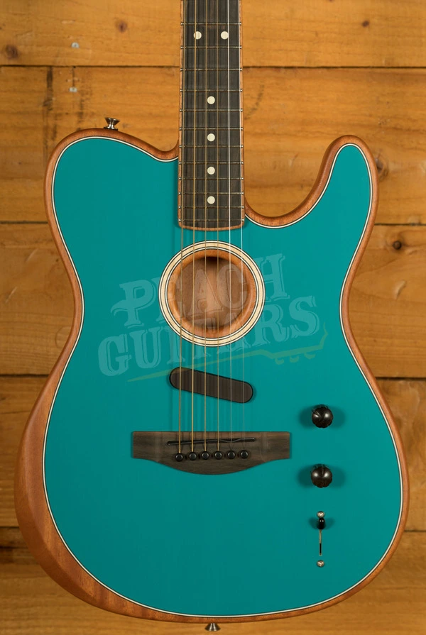 Fender Limited Edition American Acoustasonic Telecaster - Ebony - Ocean Turquiose