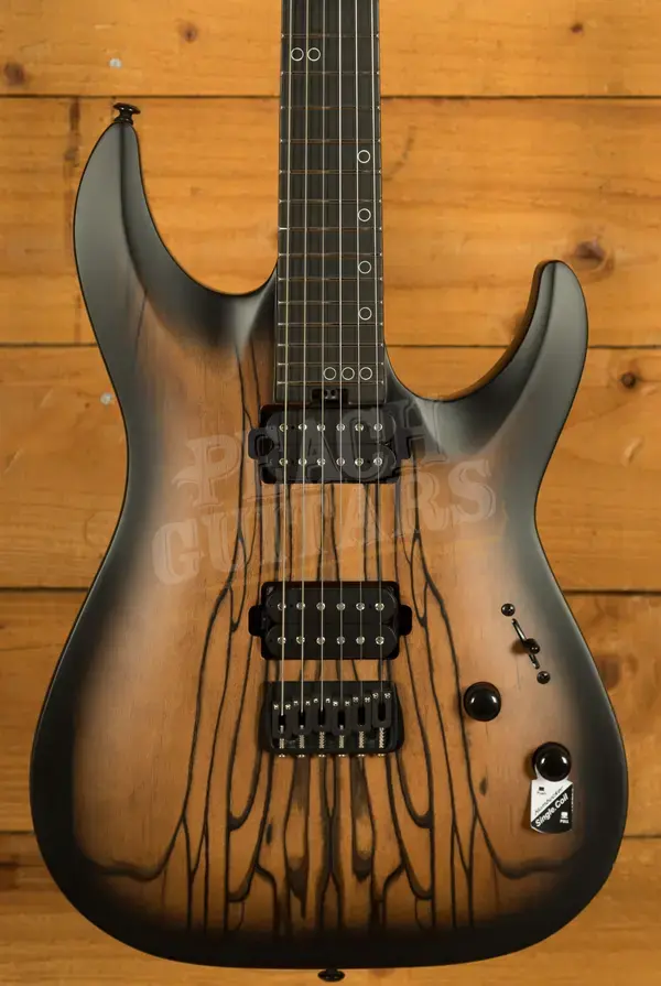 Schecter C-1 Pale Moon Ebony - Richlite - Satin Natural Black Burst