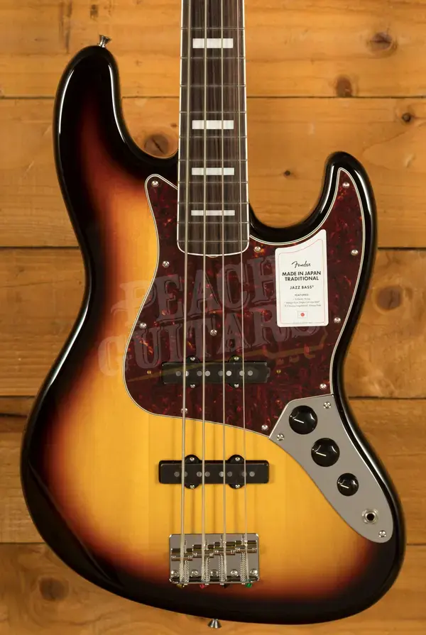 Fender Made In Japan Traditional Late 60s Jazz Bass - Rosewood - 3-Colour Sunburst