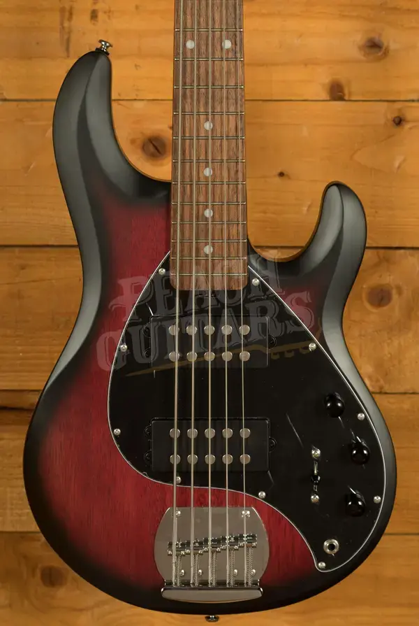 Sterling RAY5HH SUB Series StingRay 5 HH Bass - Ruby Red Burst Satin