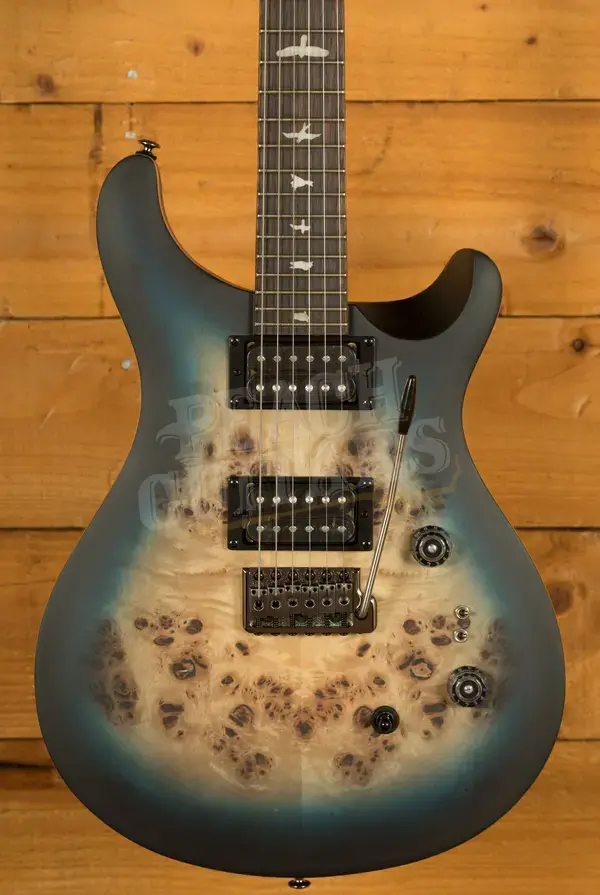 PRS SE Custom 24-08 Poplar Burl Limited Edition - Lake Blue Midnight Burst