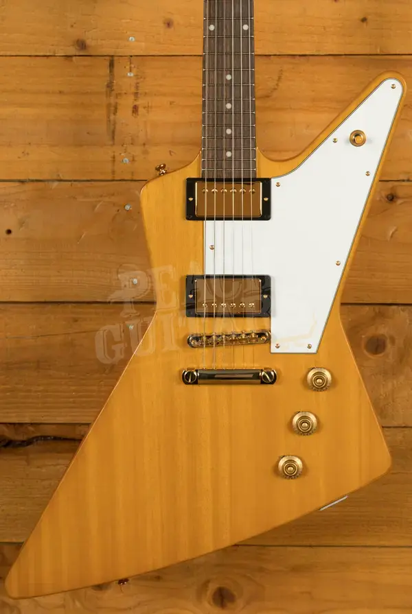 Epiphone Inspired By Gibson Custom 1958 Korina Explorer | Aged Natural - White Pickguard