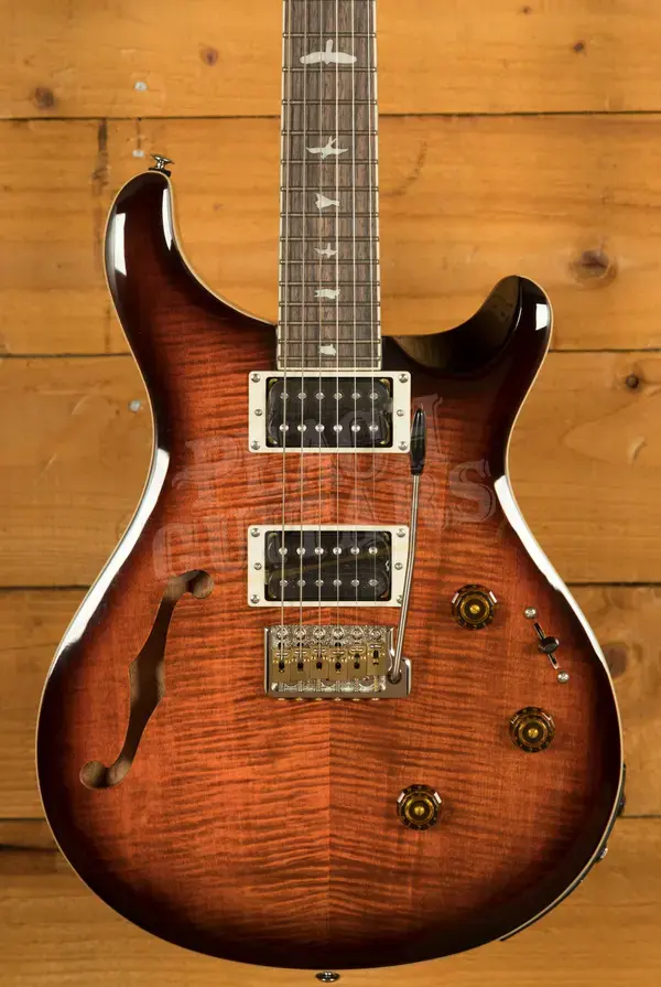 PRS SE Custom | Custom 24 Semi-Hollow Piezo - Orange Tiger Smokeburst