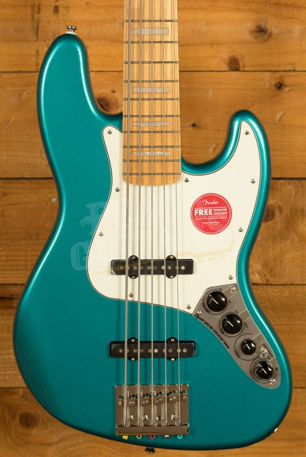 Squier Classic Vibe Active '70s Jazz Bass V - Maple - Ocean Turquoise