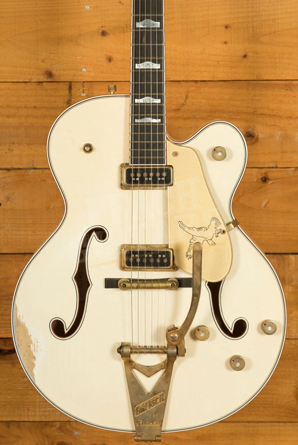 Gretsch Custom Shop Masterbuilt Gonzalo Madrigal G6136-54 White Falcon Vintage White Heavy Relic