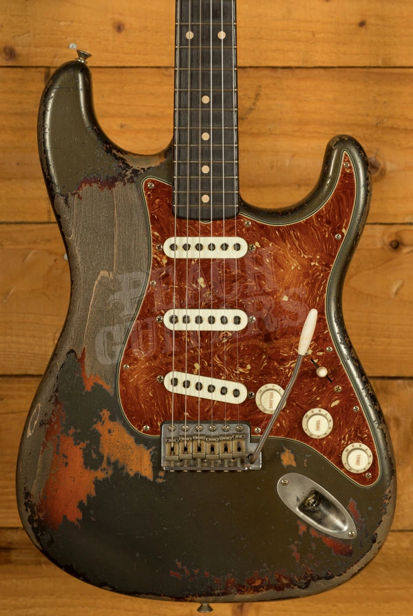 Fender Custom Shop Masterbuilt Dale Wilson 60s Strat - Heavy Relic Charcoal Frost Metallic/3-Tone Sunburst