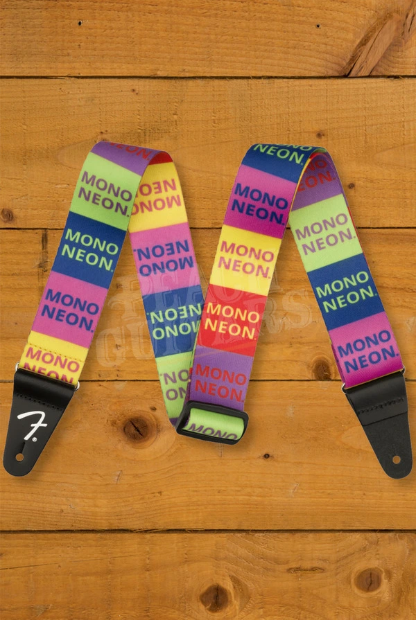 Fender MonoNeon Logo Guitar Strap - Multi-Colour - 2"