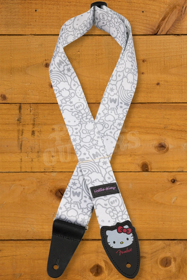Fender x Hello Kitty White Poly Guitar Strap - 2"
