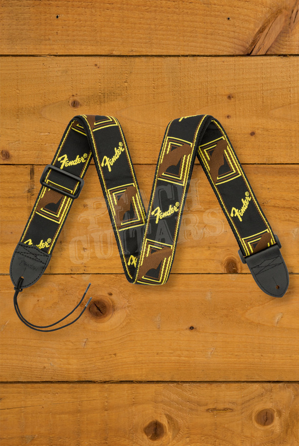 Fender Accessories | 2" Monogrammed Strap - Black/Yellow/Brown