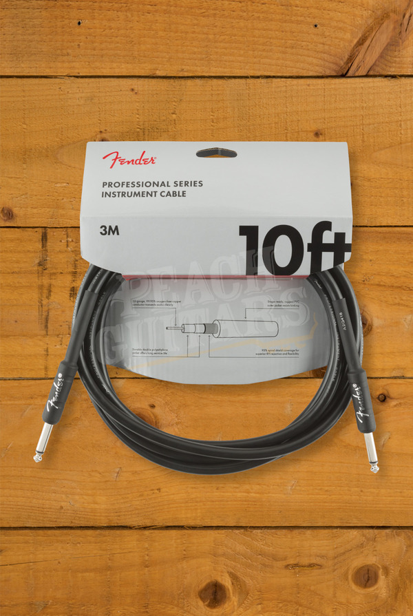 Fender Accessories | Professional Series Instrument Cable - Straight/Straight - 10' - Black