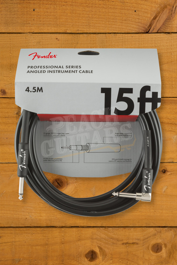 Fender Accessories | Professional Series Instrument Cables - Straight/Angle - 15' - Black