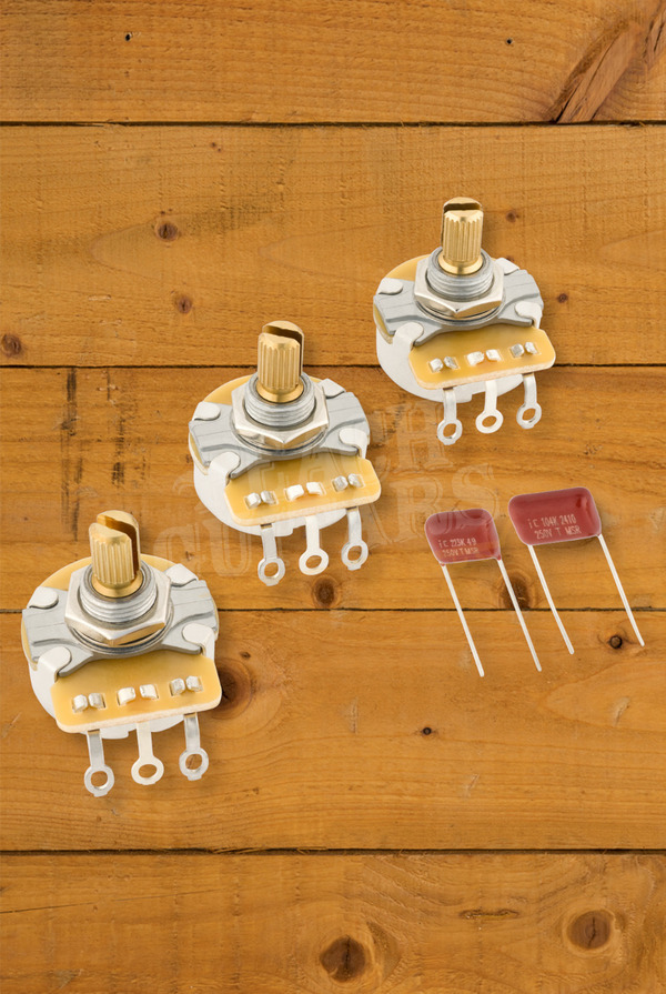 Fender Stratocaster Split Shaft Potentiometer & Capacitor Kit - 3-Pack