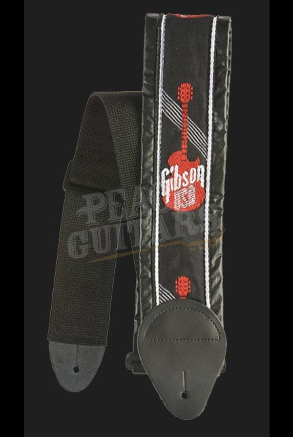 Gibson 3" Woven Strap with Gibson Logo Red